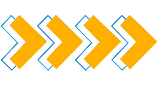Repeating blue and gold chevron arrows indicating forward movement or step-by-step direction