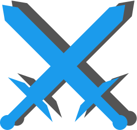 two blue swords crossing