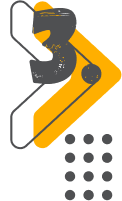 Step 3 icon with orange arrow and dotted background used in Paragon’s process section