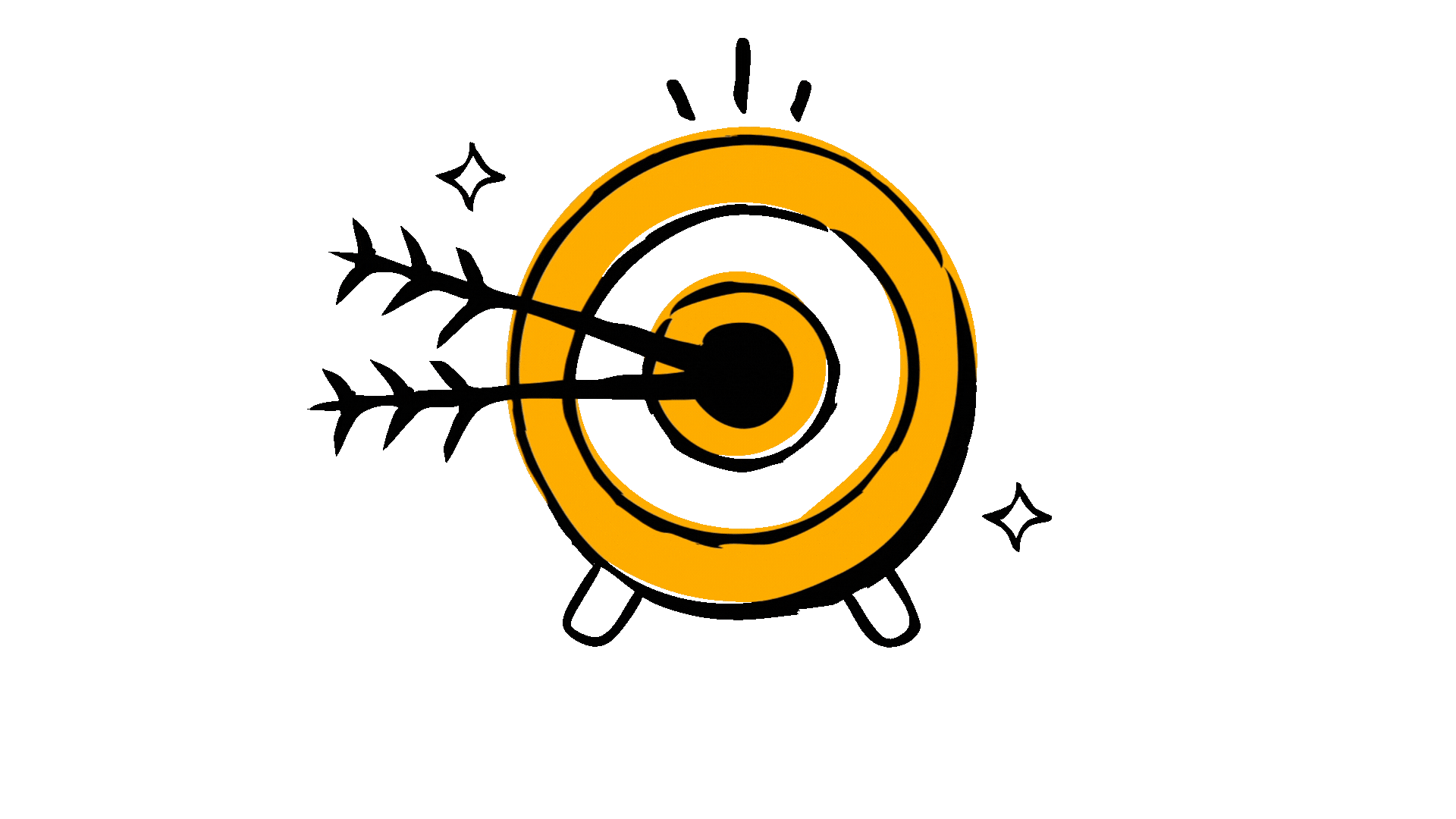 Animated arrow hitting a bullseye, symbolizing financial strategy and goal achievement