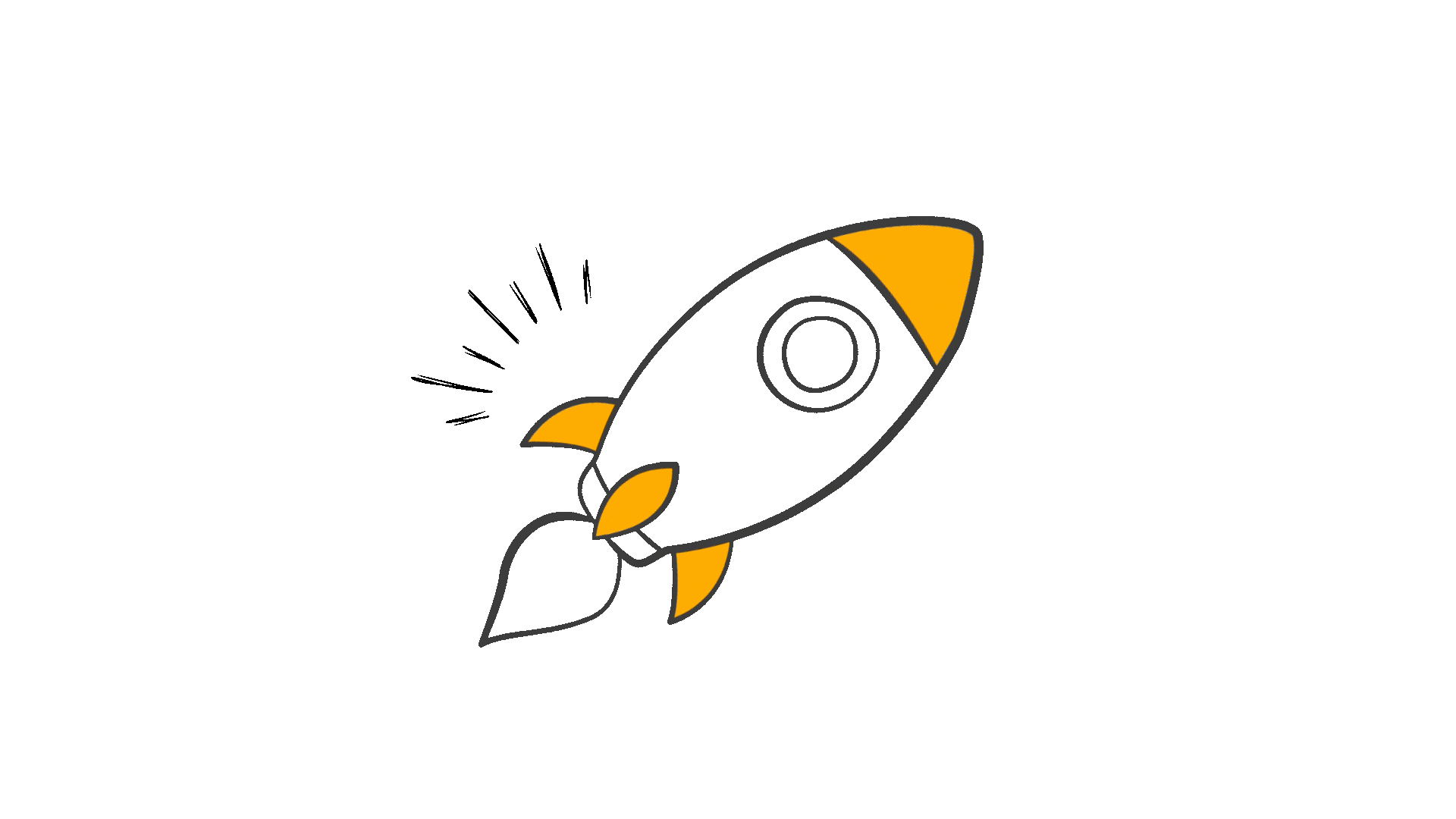 Animated rocket launching upward, symbolizing business growth and financial momentum